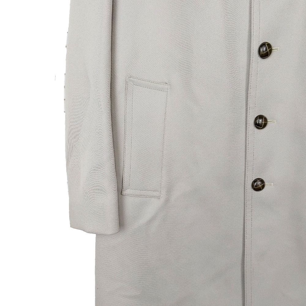 *SOLD*London Fog Prisyine Vtg Mens 42L Faux Fur Collar Beige Over Coat - Picture 9 of 14